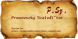 Presovszky Szalvátor névjegykártya